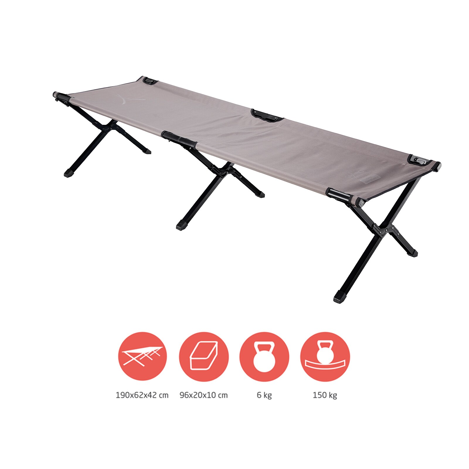 GRAND CANYON Alu Feldbett Topaz M/L Camping Liege Gäste Klapp Bett Groß 150 kg Modell: Medium - Dark Blue