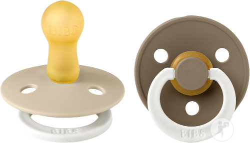 Bibs 2 Colour Night Collection Tétines +6 Mois Taille 2 Vanilla Oak 2 Pièces