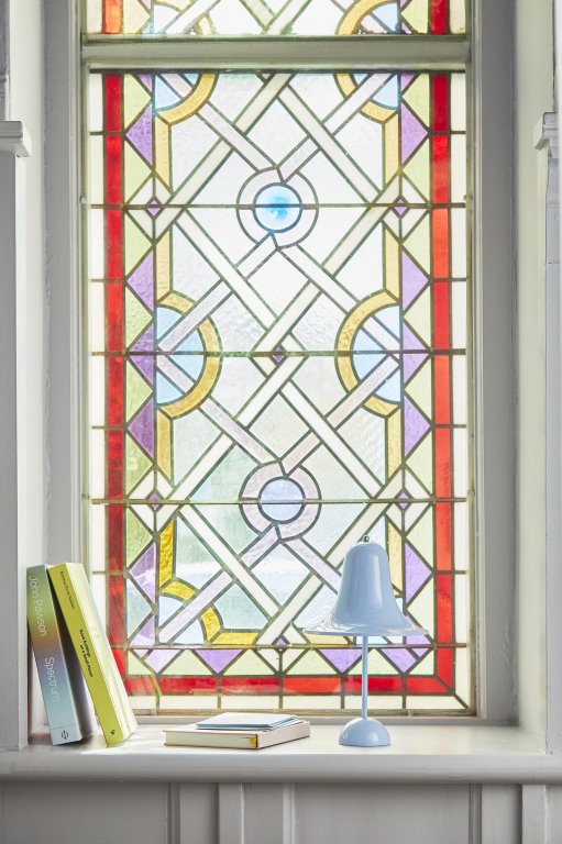 Verpan Pantop tafellamp LED oplaadbaar mat klassiek blauw