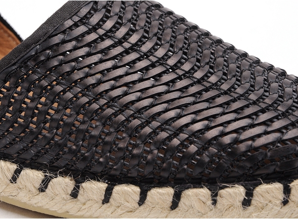 Verbenas ballerines femme carmen tresse noir