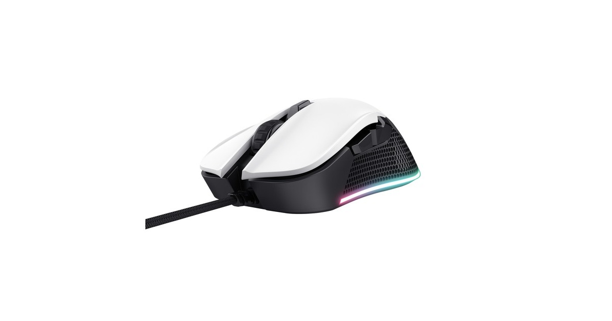 TrustGXT 922 Ybar ECO gaming muis  (Wit, RGB | 200 - 7200 dpi)