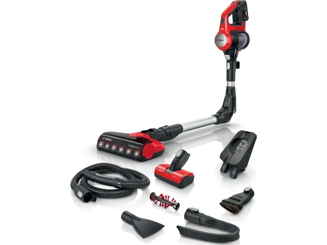 Bosch Unlimited 7 BCS711PET ProAnimal - Støvsuger - pind/håndholdt (2-i-1) - uden pose - ledningsfri - rød - 1 batteri