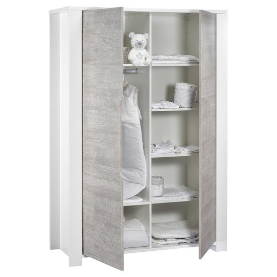 Loft armoire 2 portes   Gris/Blanc        de               Sauthon Baby's Sweet Home