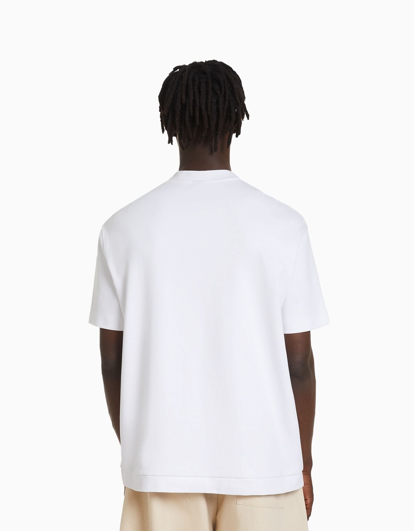 Camiseta de malha interlock de manga curta