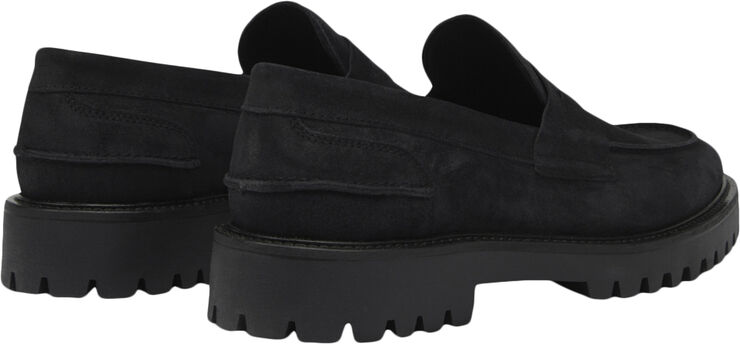 Garment Project Aaron Penny Loafer - Black Suede Black