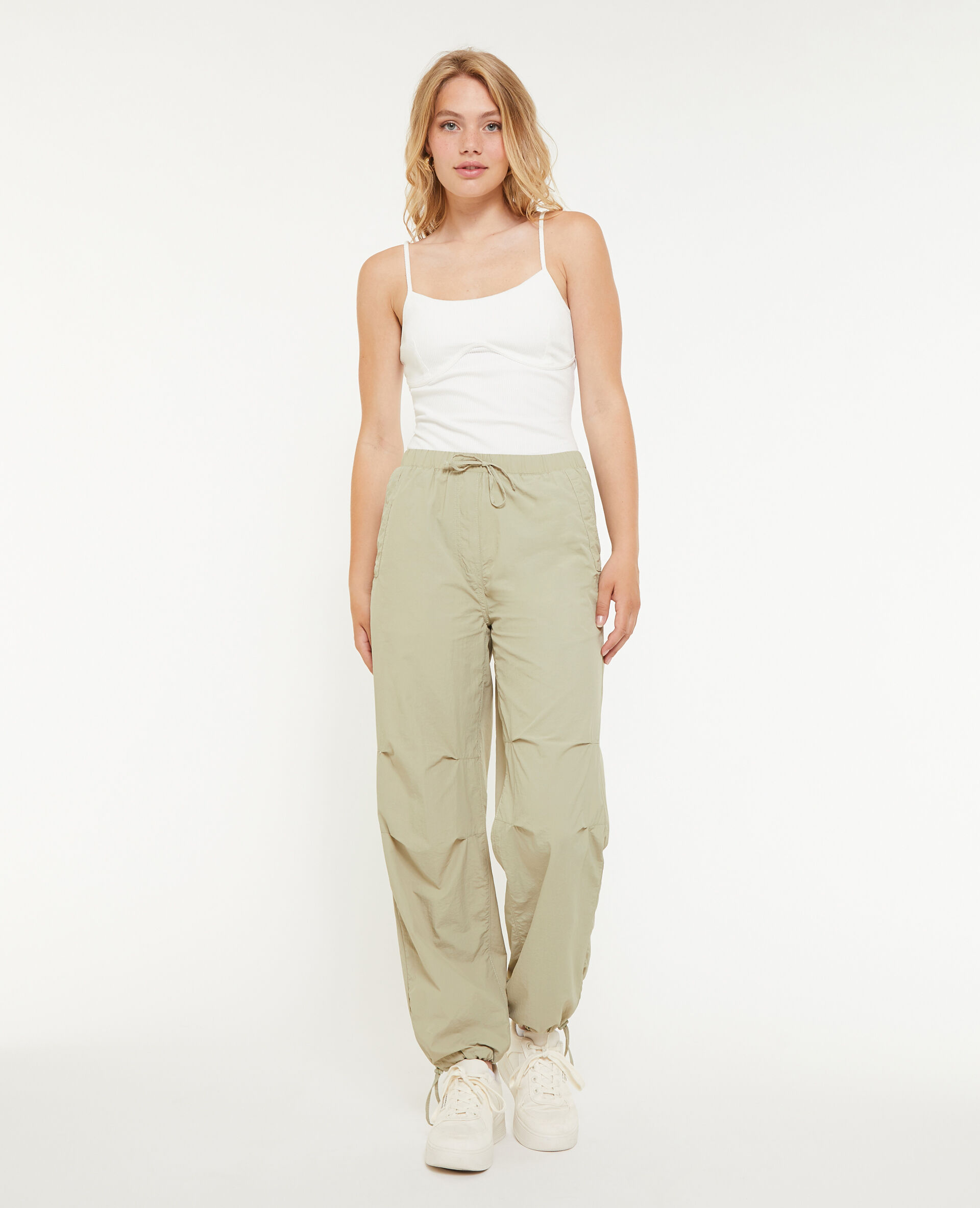 Pantalon parachute - Vert kaki