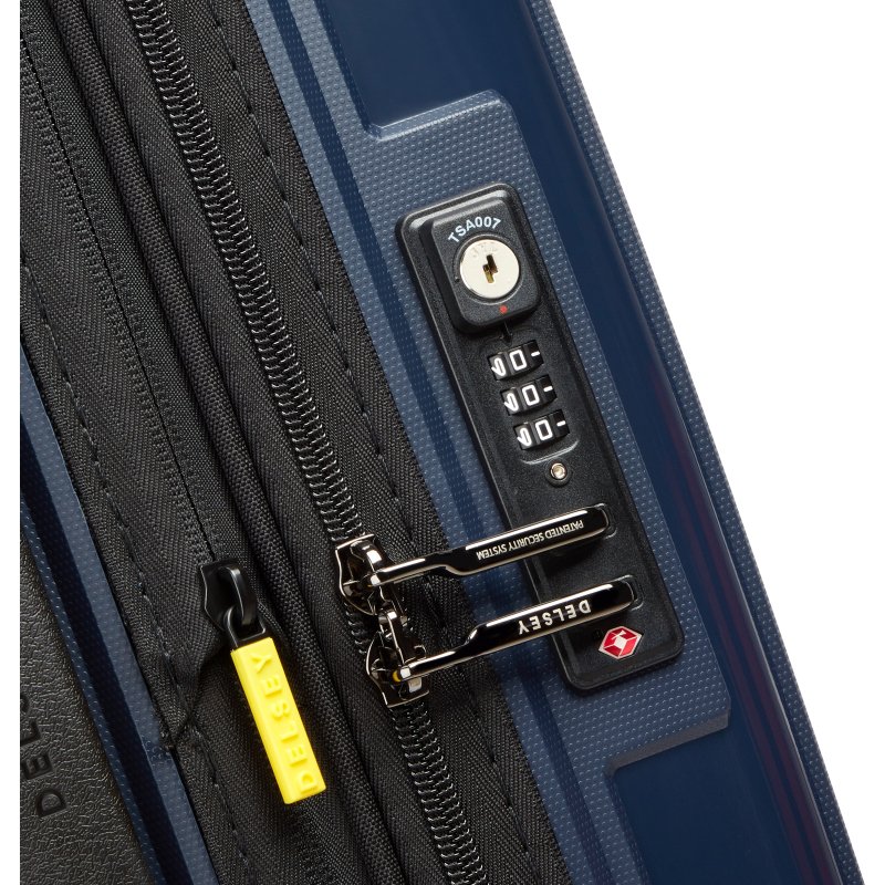 Delsey Valise cabine Slim Extensible Lutèce SE - 4 doubles roues 55 cm marine