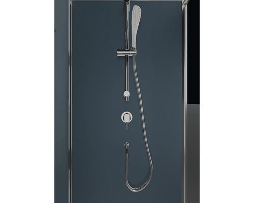 Aurlane BLUE RIVER complete douche-unit, 85 x 85 x 195 cm, zilvergrijs