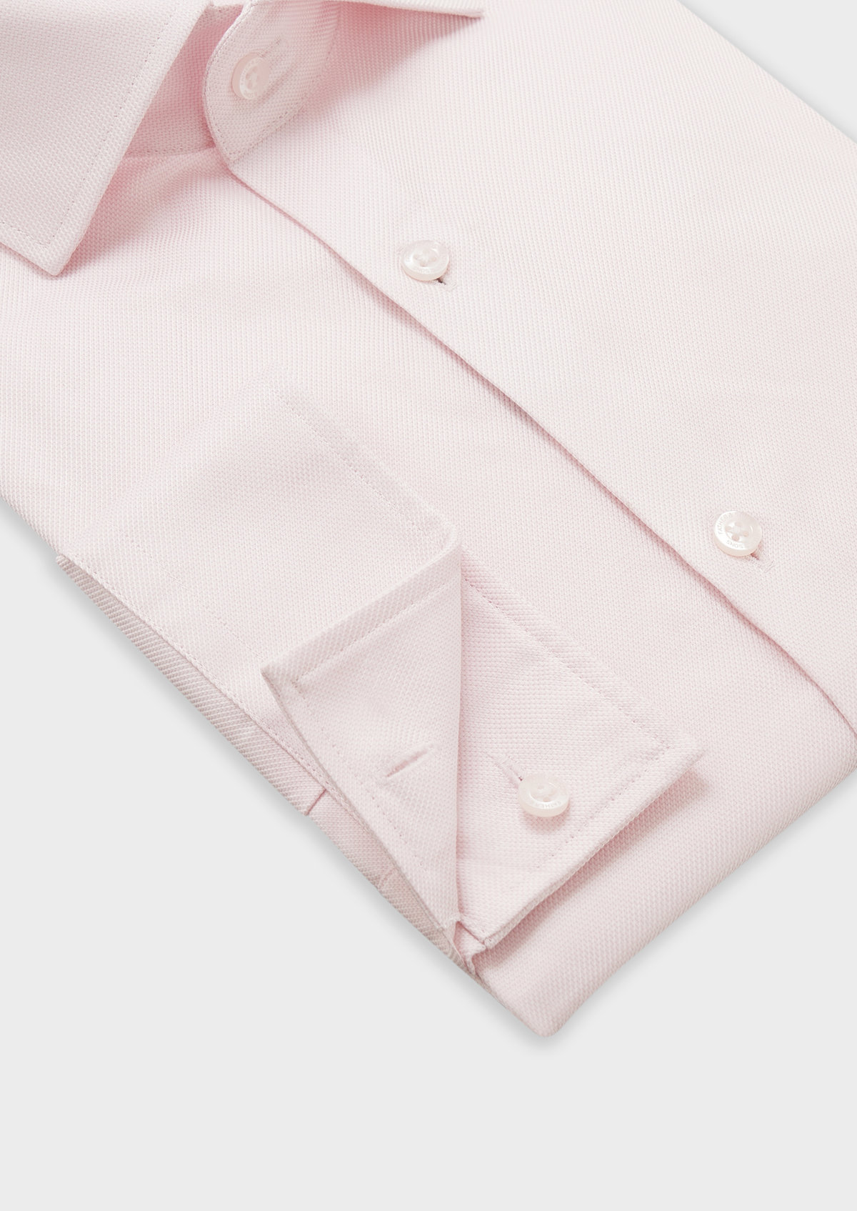 Chemise habillée Regular en coton Jacquard uni rose pâle