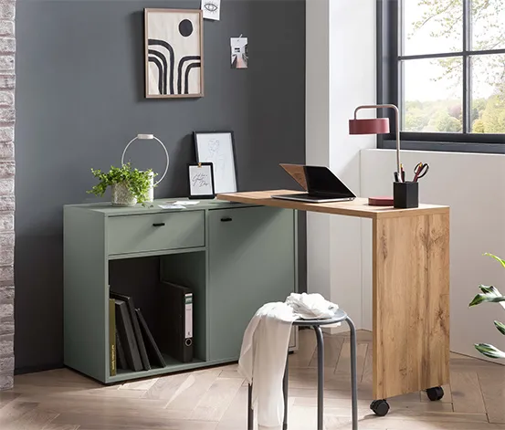 2-in-1-Drehtischschrank, pistazie/eiche