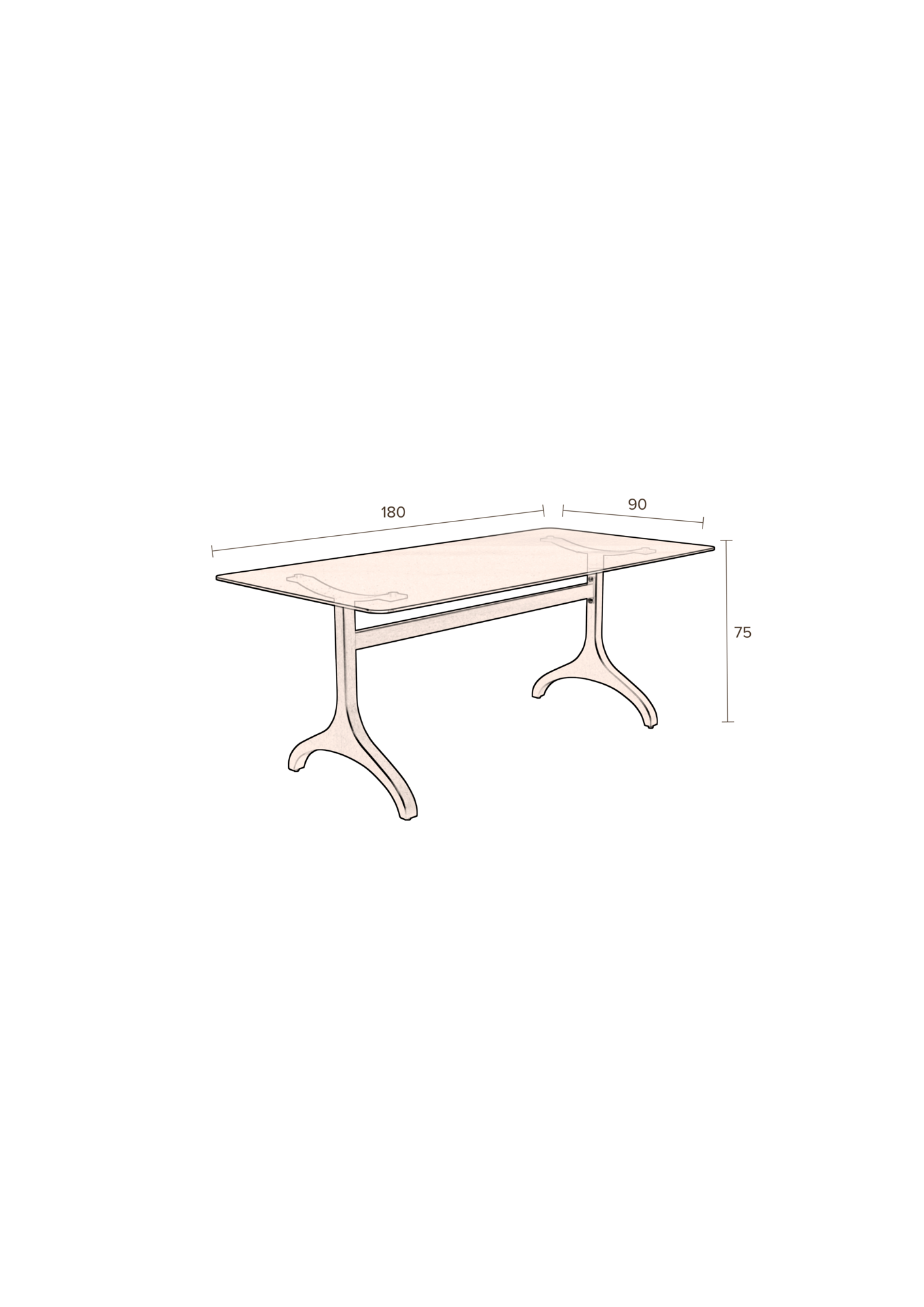 Dutchbone eettafel Sansa 180x90 Dutchbone Sansa Tafel 180x90
