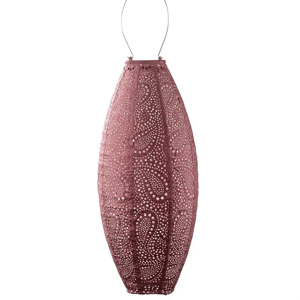 LUMIZ Solar Lampion Paisley Long Oval - 20 cm - Koper