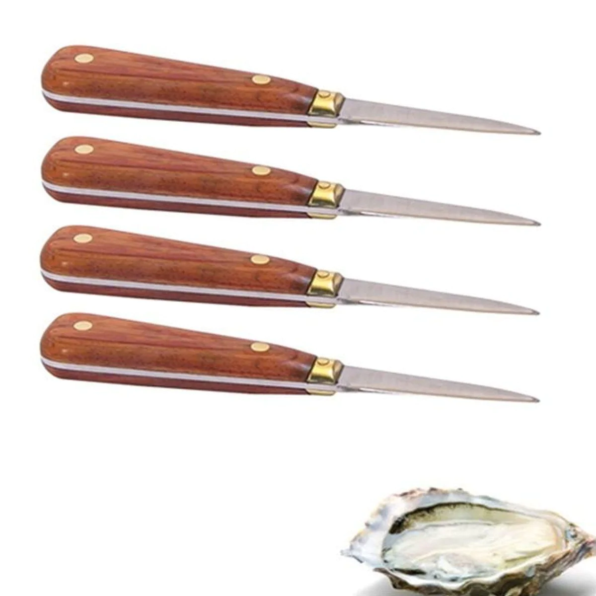 4 lancettes à huîtres avec manche bois 16 cm Chevalier diffusion
