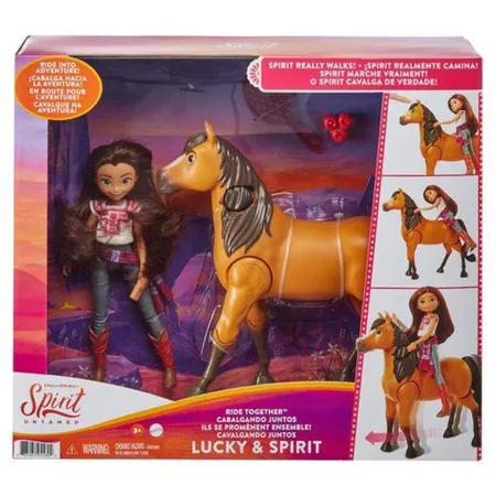 Mattel Spirit Reitabenteuer Set mit laufendem Spirit Pferd & Lucky Puppe
