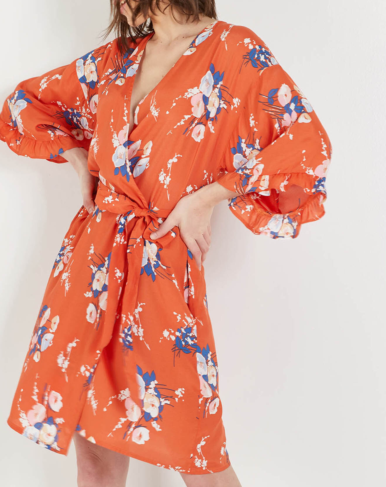 Laurence Tavernier Kimono Mona imprimé orange