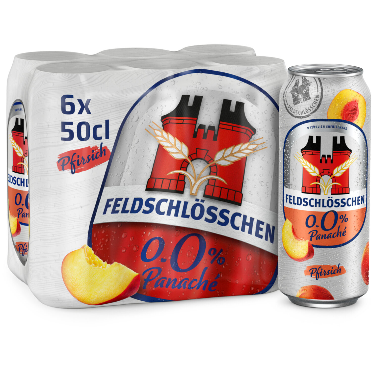 Feldschlösschen Panaché 0.0% Pfirsich Alkoholfrei Biermischgetränk 6x50cl -300cl