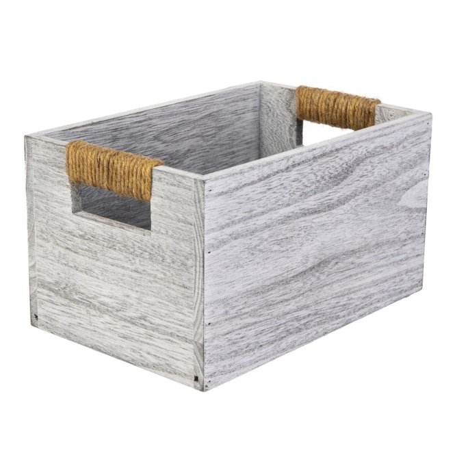 Box mit Griffen - Größe S - grau/braun - ca. 24 x 16 x 13,5 cm