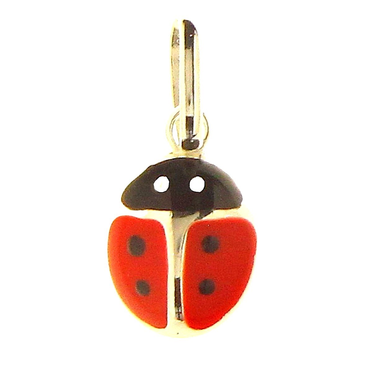 Pendentif enfant Coccinelle rouge en argent 925°/00 + chaîne