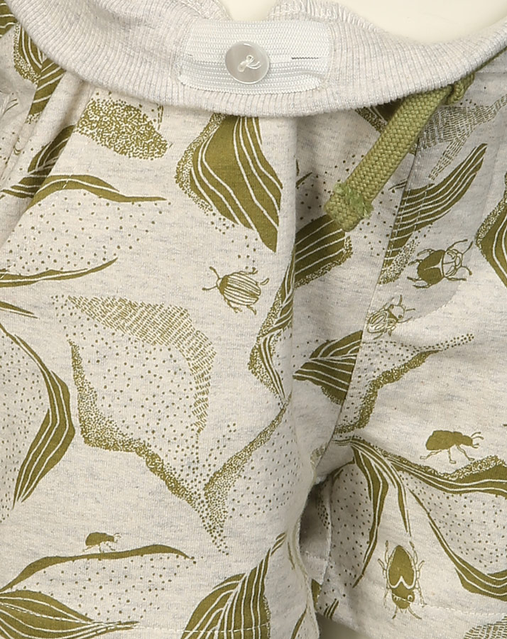 Sweat-Shorts INSEKTEN in beige melange/grün