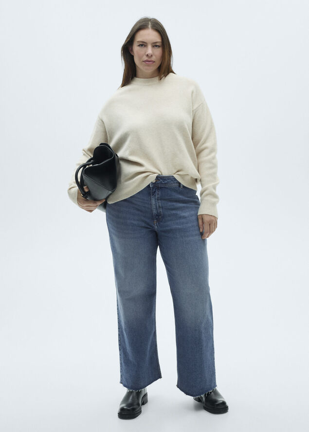 MANGO Catherin culotte high-rise jeans Open blue
