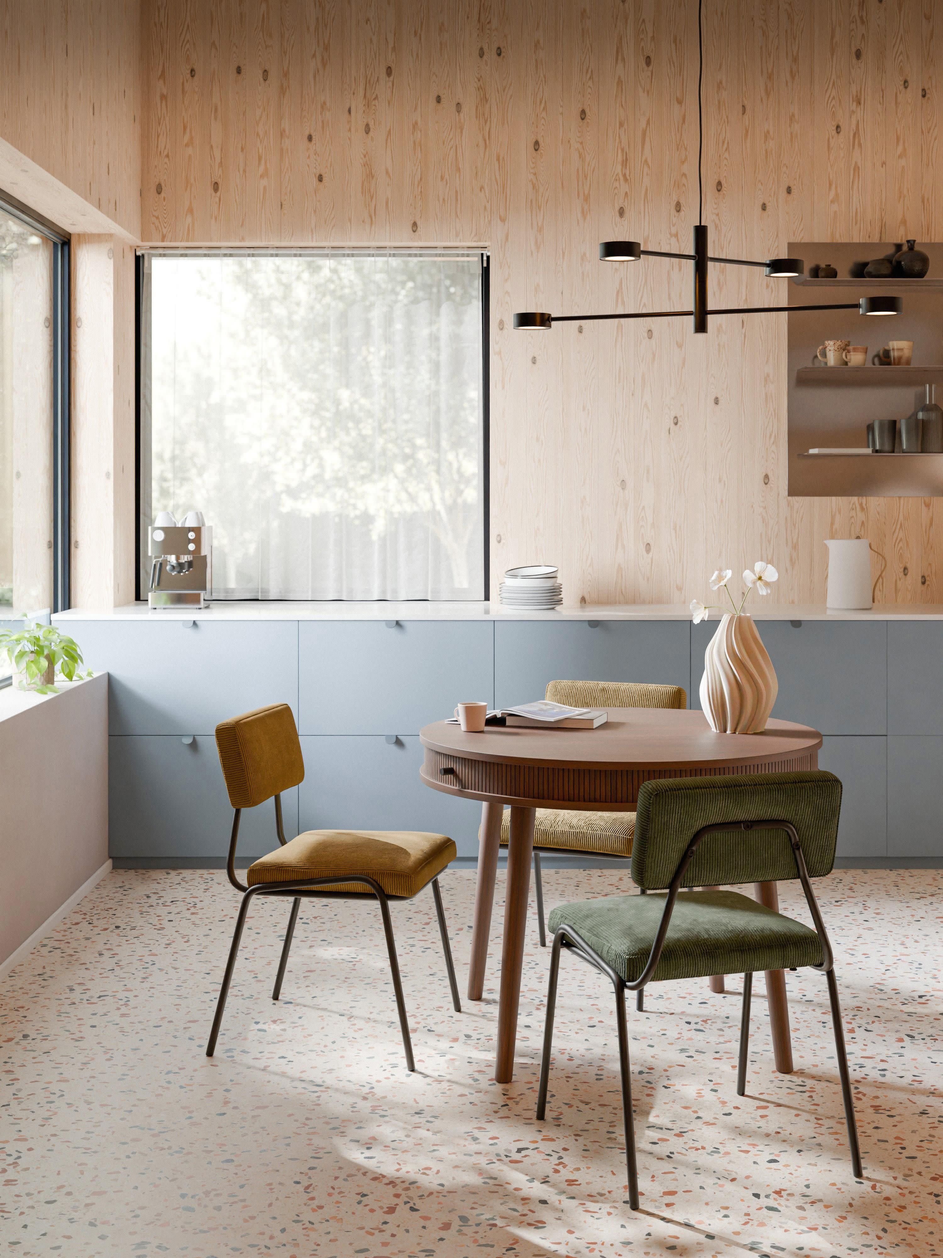 Ronde eettafel Calary met opbergruimte, in verschillende formaten
