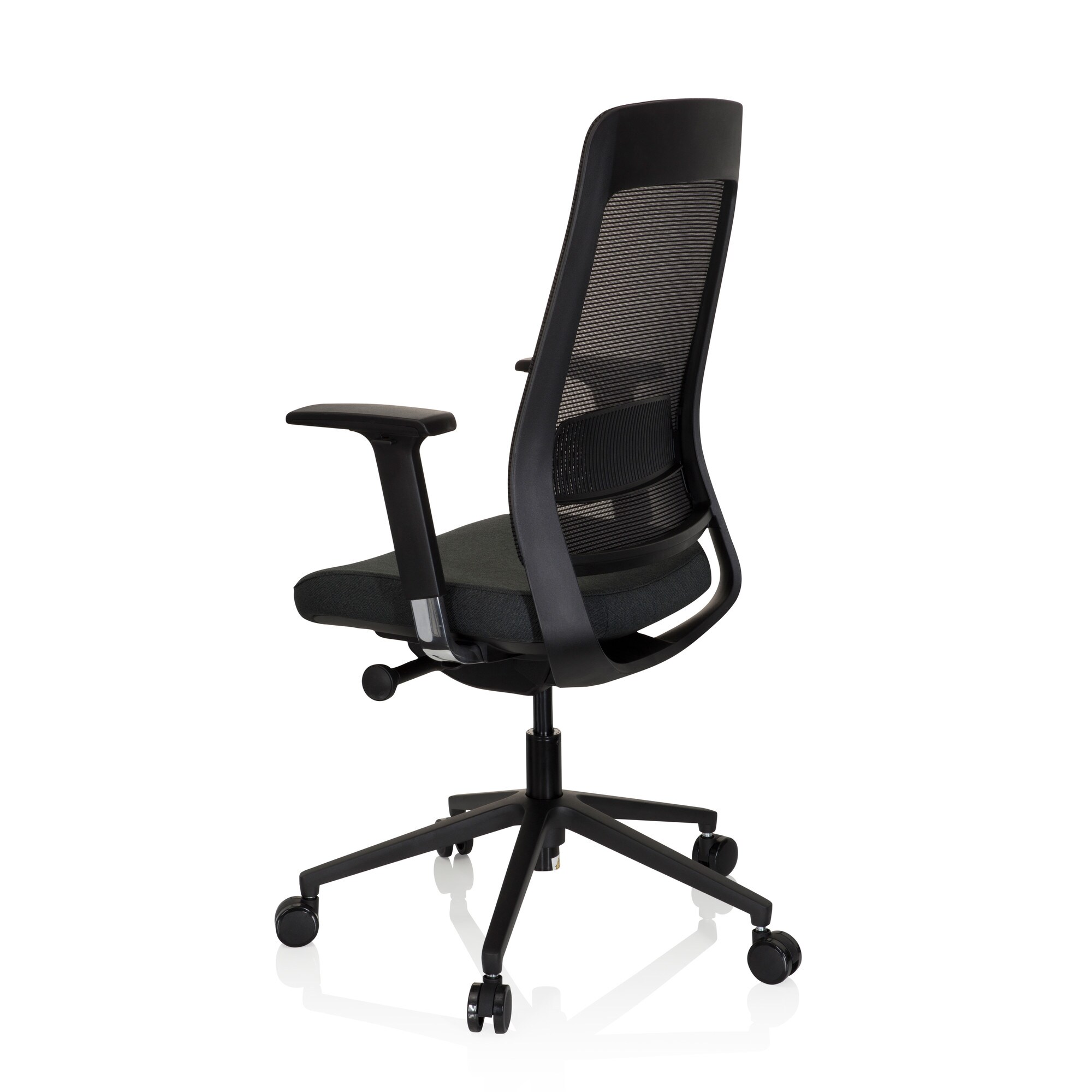 Profi Bürostuhl CHIARO T1 BLACK Stoff/Netzstoff mit Armlehnen (höhenverstellbar) hjh OFFICE