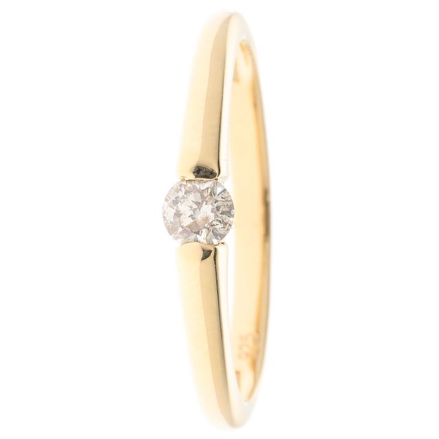 Solitär-Ring, Brillant, 0,15 ct., Silber 925 poliert