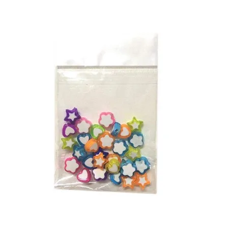 China Trading Loom Beads für Loom Gummibänder / Herze + Sterne + Blumen, 25 Stück