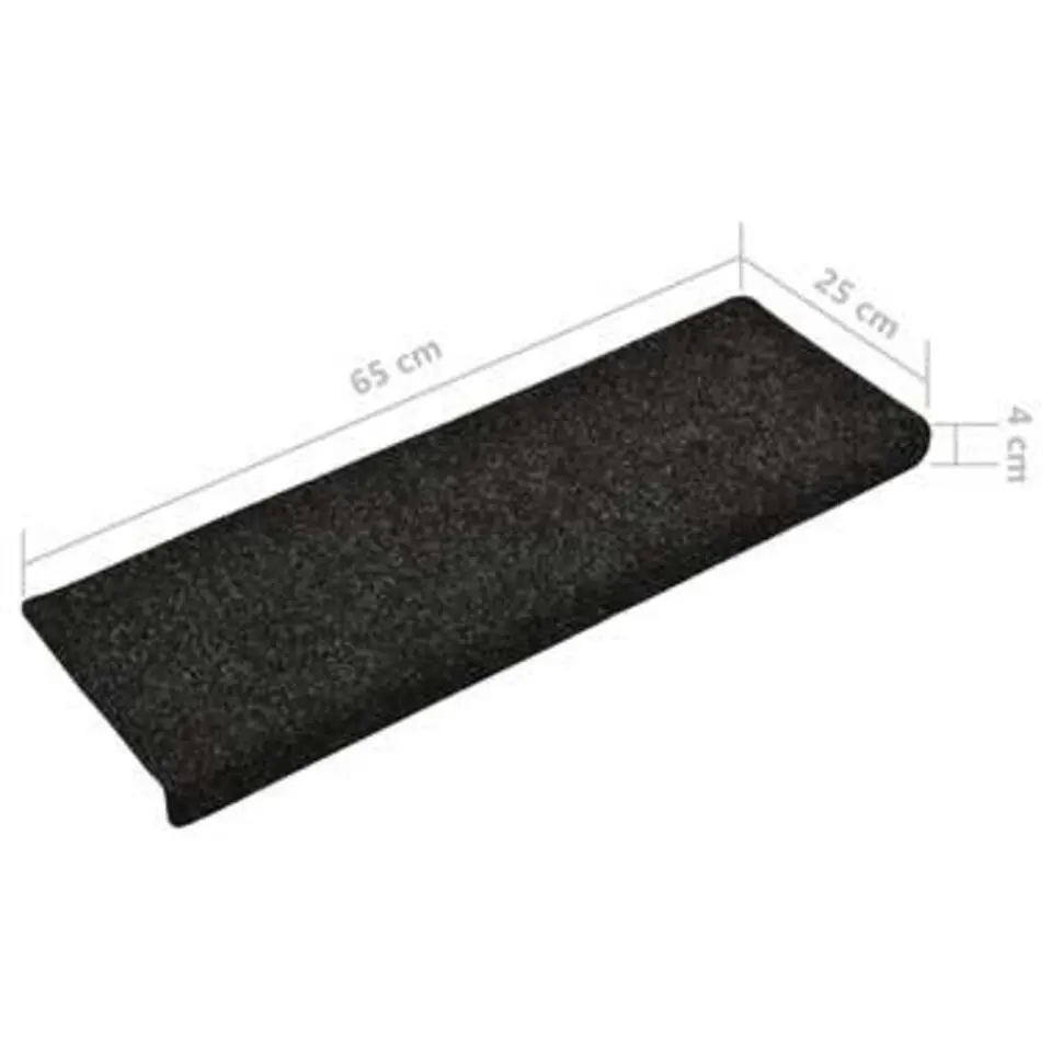 vidaXL - Tapijt Traptrede - Zwart - Polypropyleen - 15 stuks