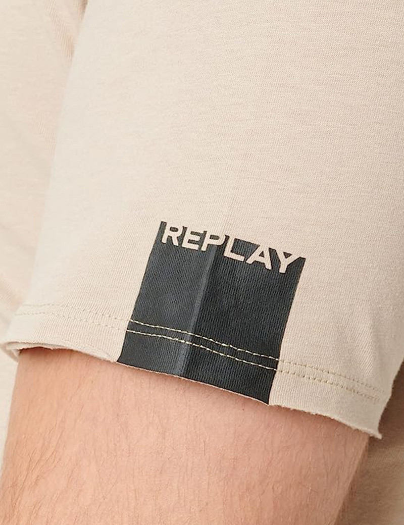 REPLAY T-SHIRT HOMME  COTON TAUPE