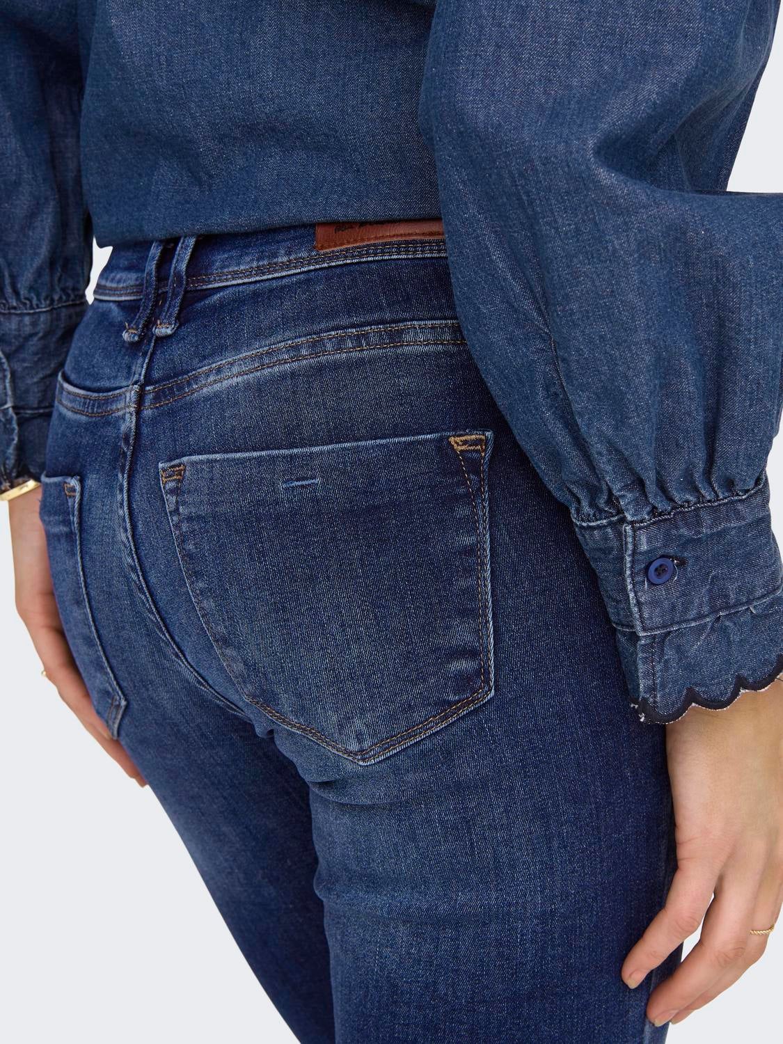 ONLSHAPE Mittlere Taille Skinny Fit Jeans Dark Blue Denim