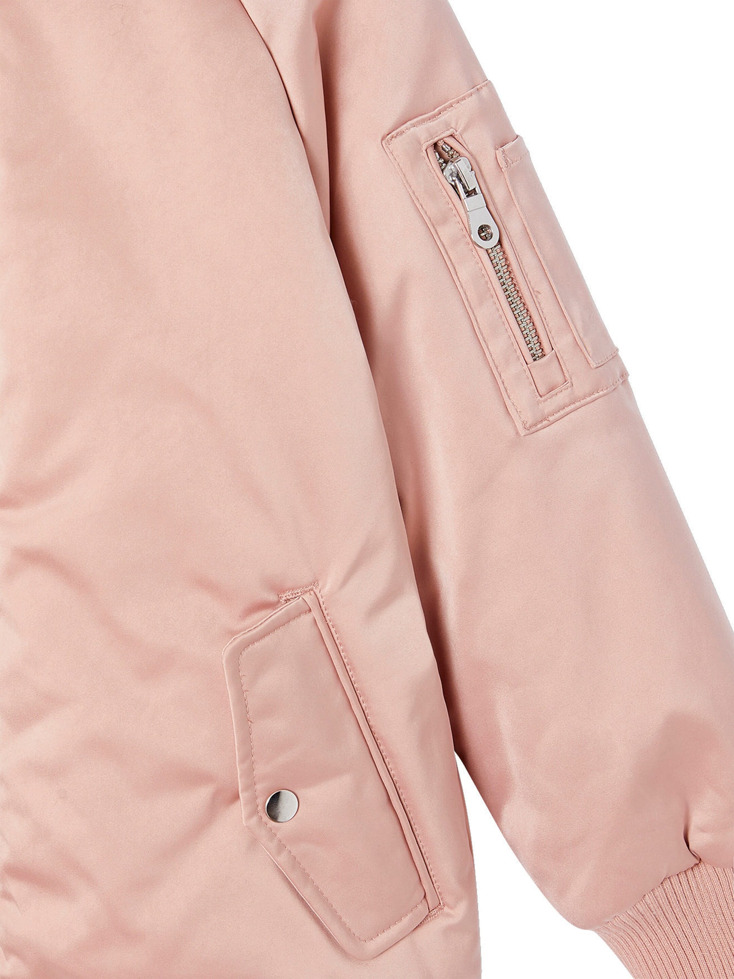 Vertbaudet Glänzende Mädchen Bomberjacke mit Recycling-Polyester pudrig rosa