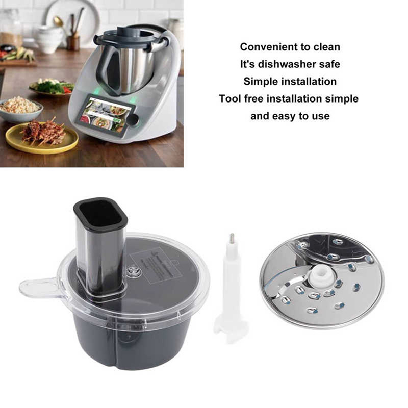 (25x22cm) Gemüse Schneider Zerkleinerungs Reibe für Thermomix TM5 / TM6 Küchenmaschine - Grau