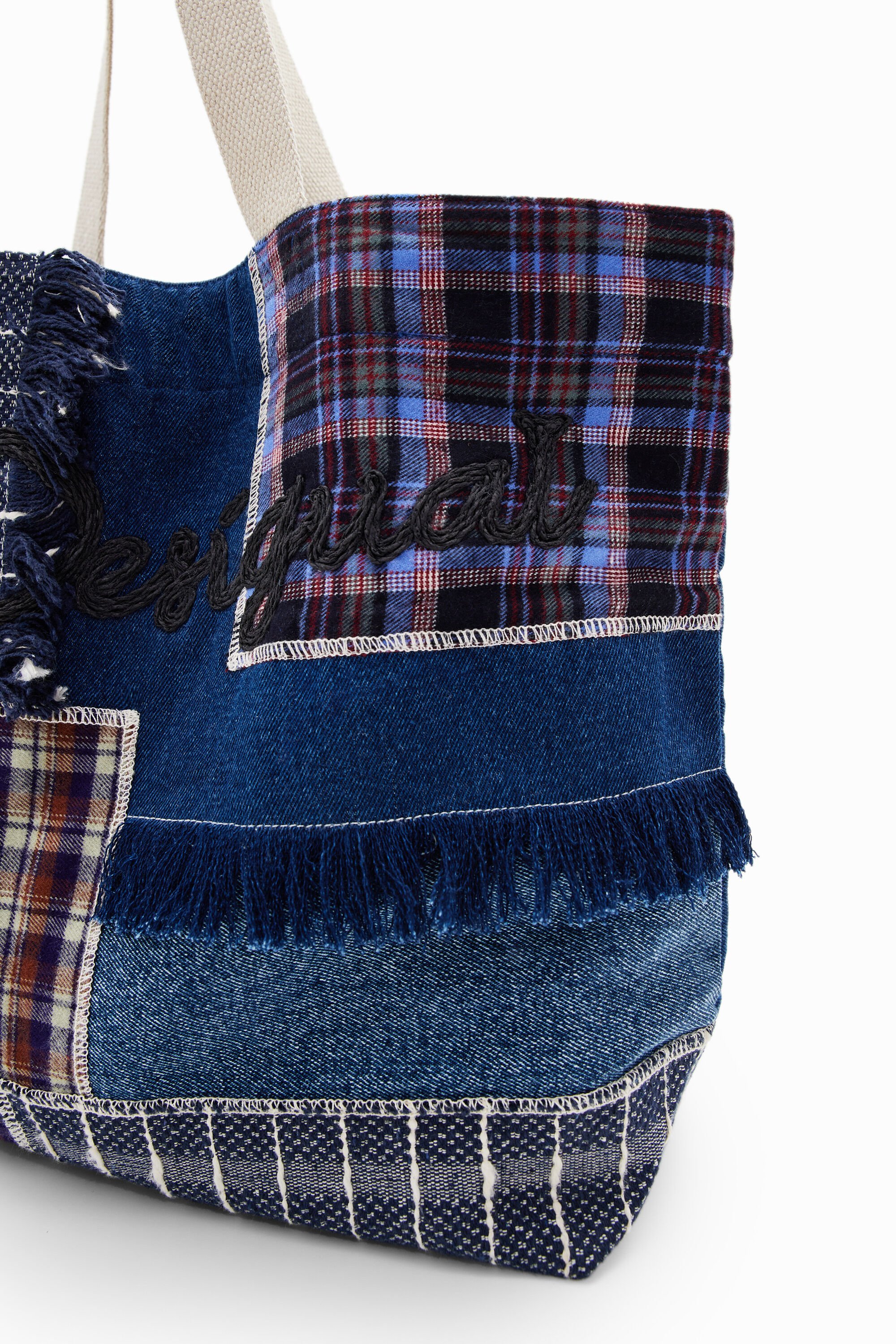 Sacola de compras tamanho XL com patchwork