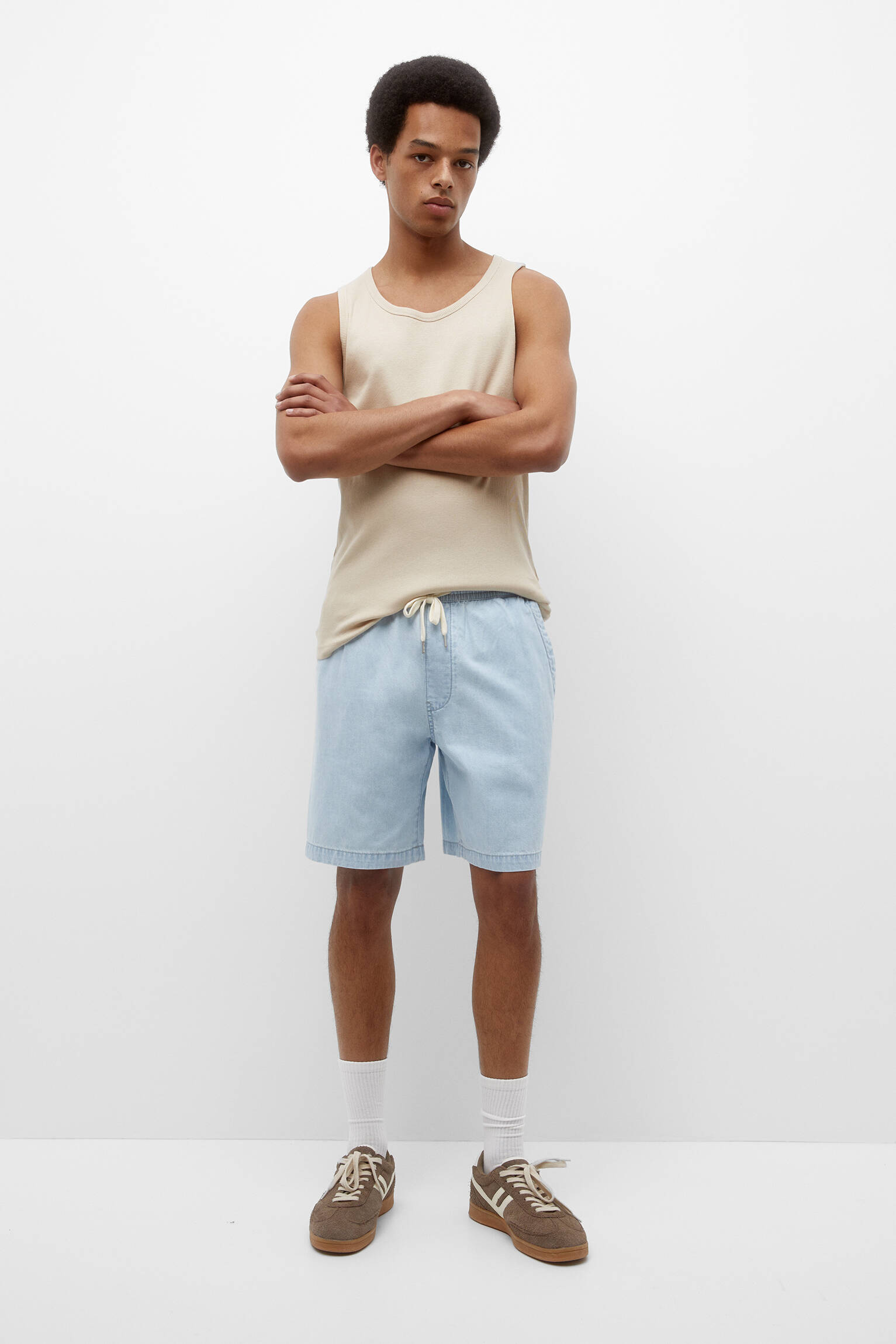 Bermuda jeans Trunk - Azul claro