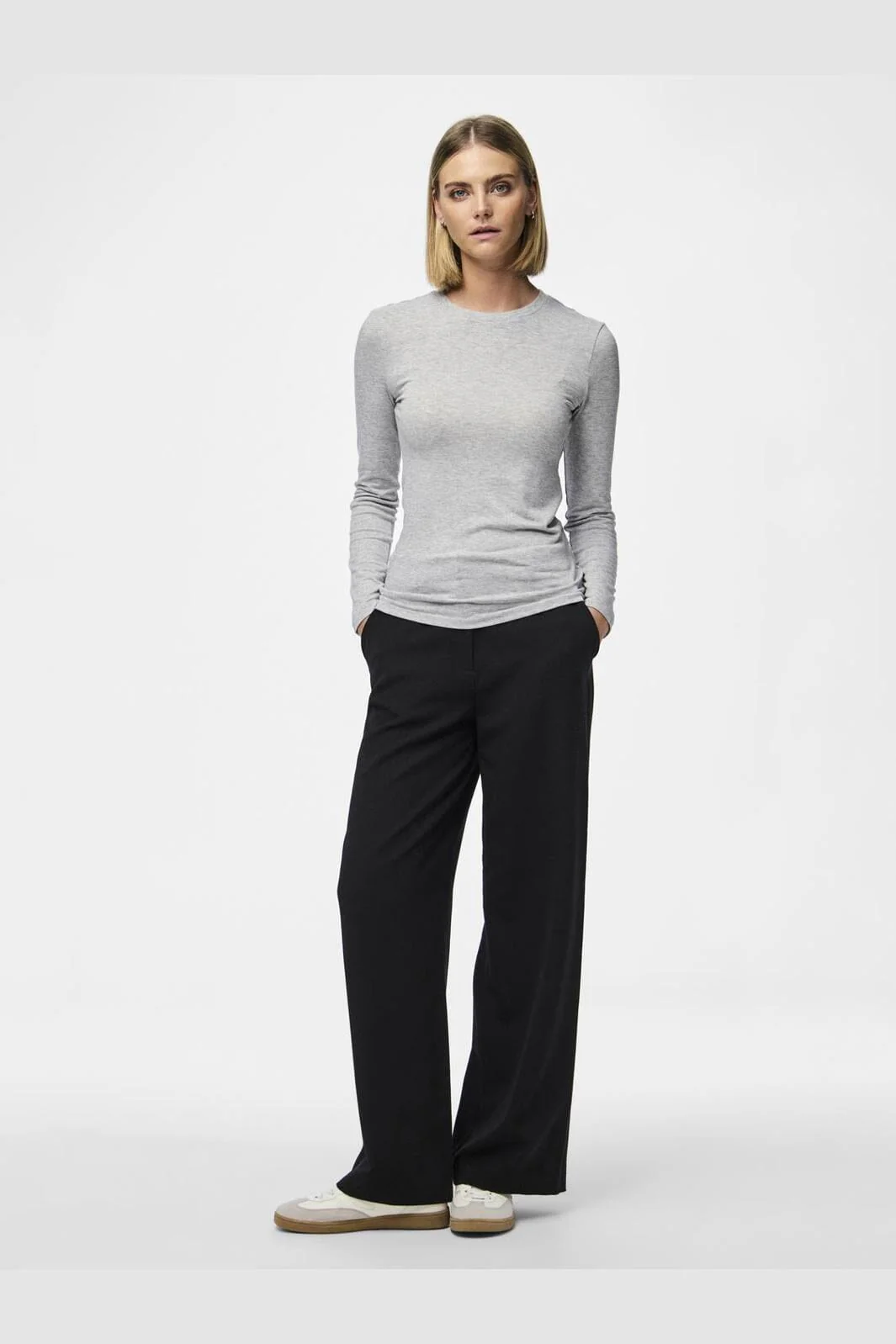 Pieces Pcmaria Ls Top 17151138 4549993 light grey melange