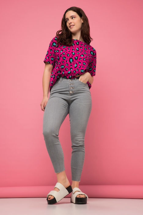 Skinny Jeans, schmales Bein, 5-Pocket, High-Waist, Knopfleiste