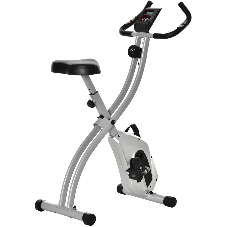 HOMCOM Heimtrainer mit 8 Wiederstandsstufen silber