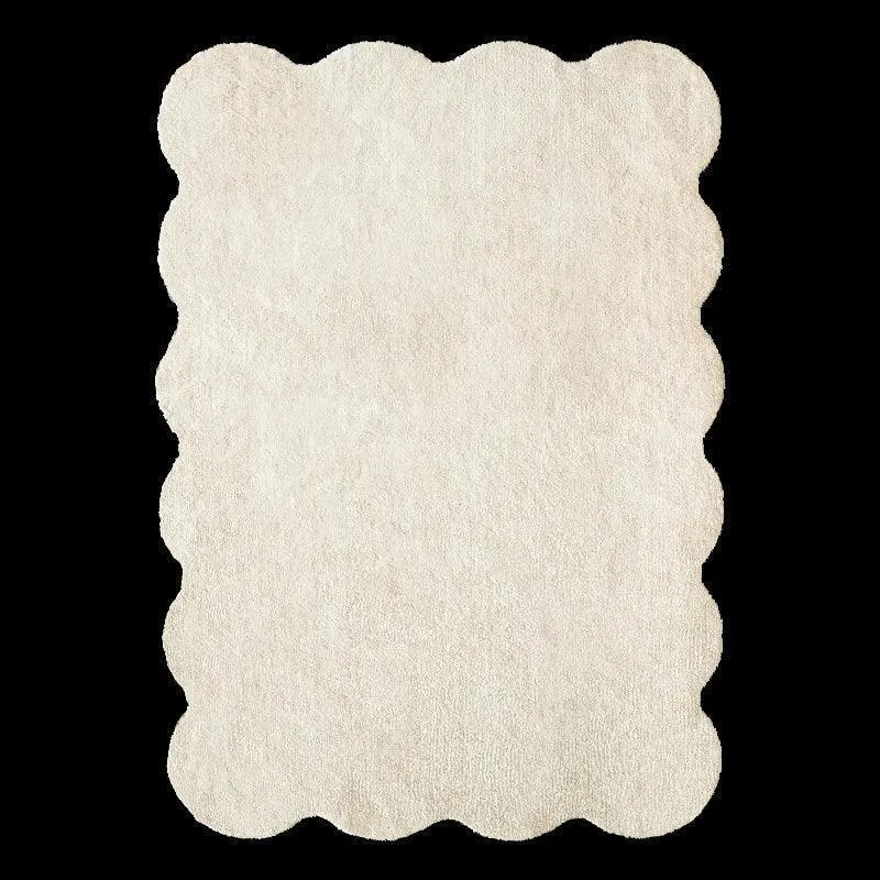 Simple Irregular Solid Color Rug Carpet | Modern style Plush Bedroom Living room Floor Mat