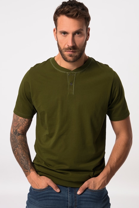 JP 1880 Henley, Bauchfit, Halbarm, Rundhals, bis 8 XL