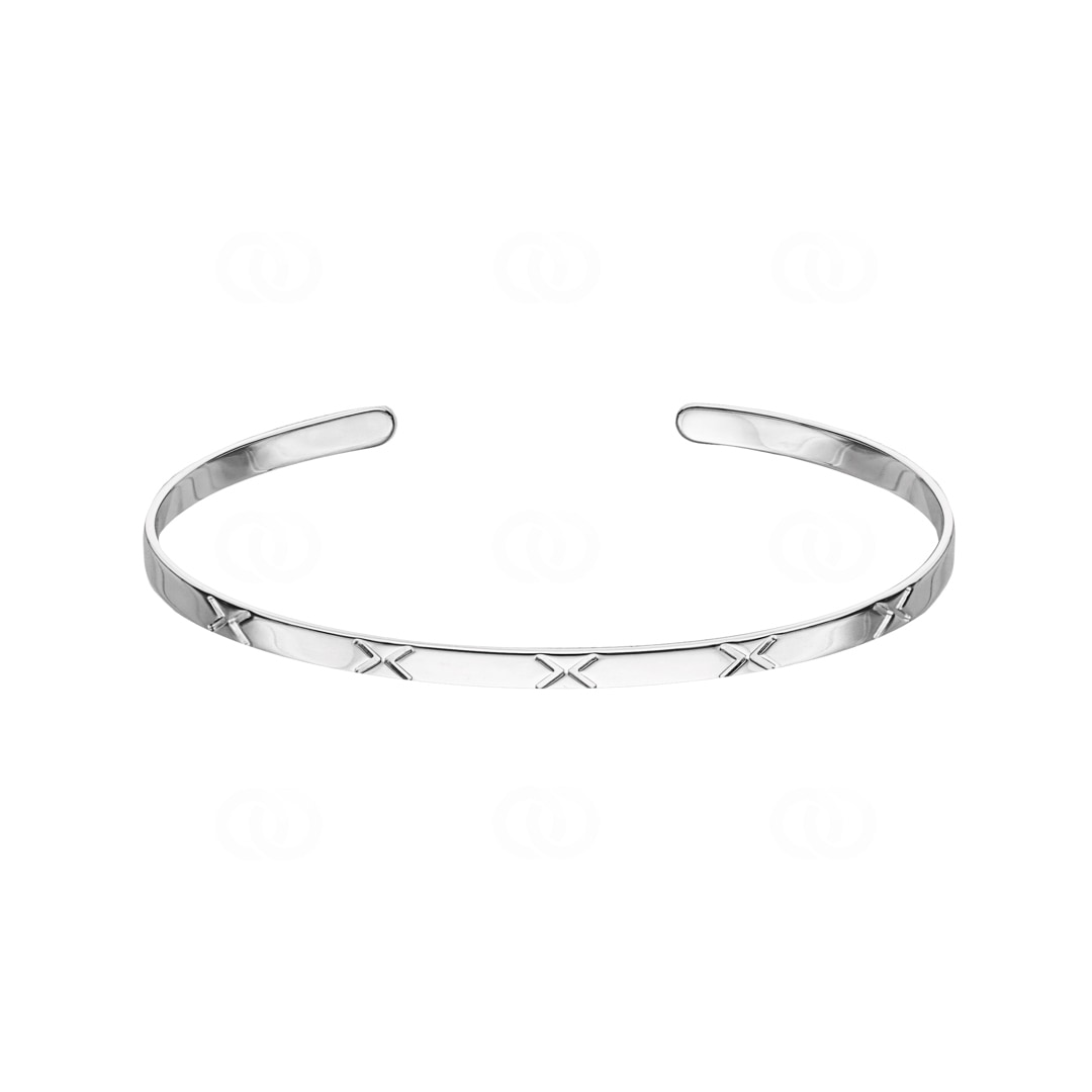 Armreif offen 925 Silber rhodiniert 58 x 48mm