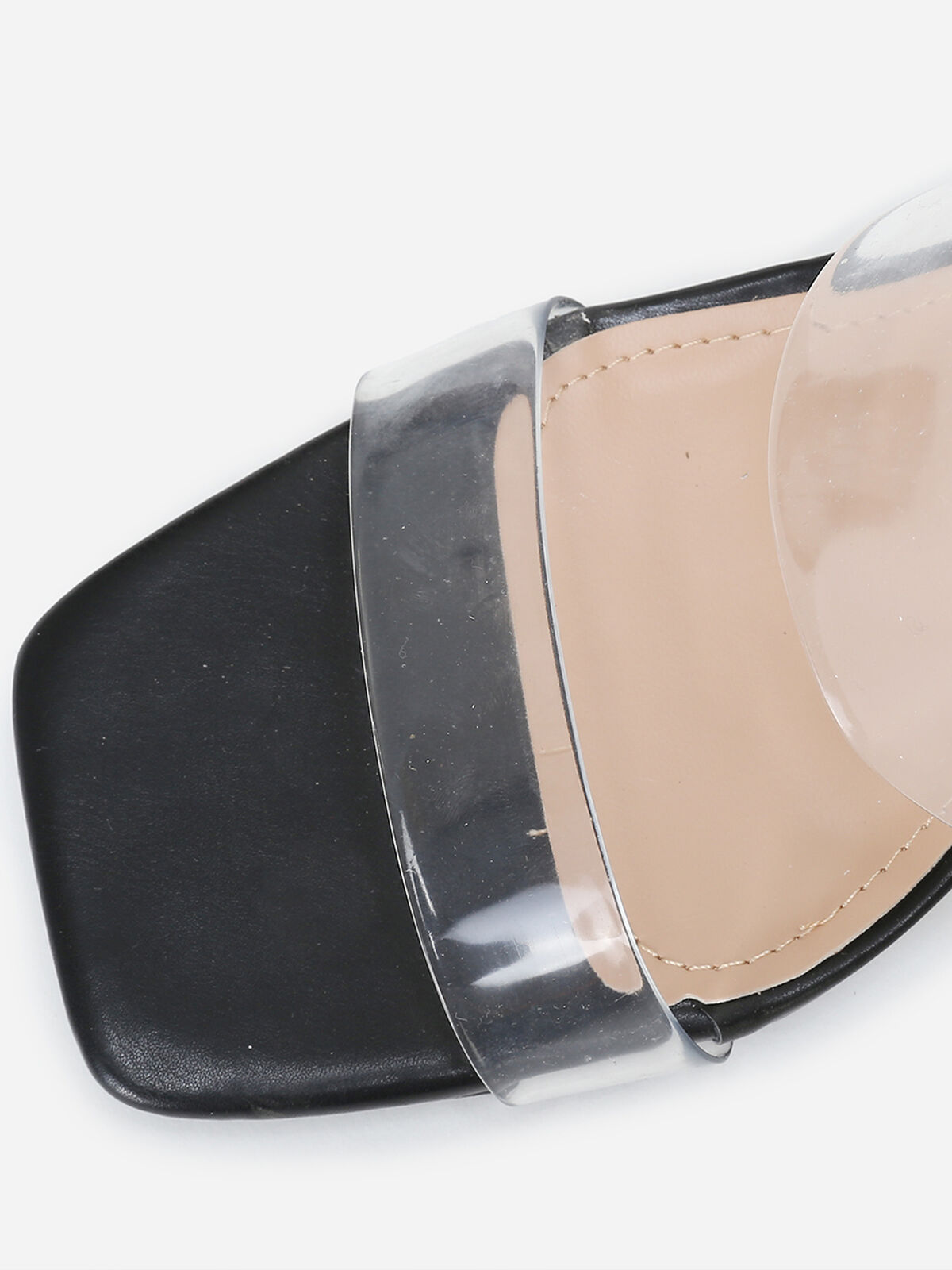 Mules à brides transparentes grandes tailles- Noir