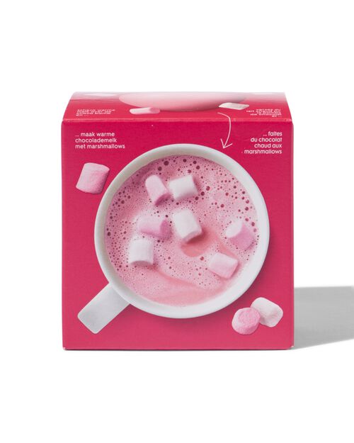 bombe de chocolat chaud - chocolat rose avec marshmallows