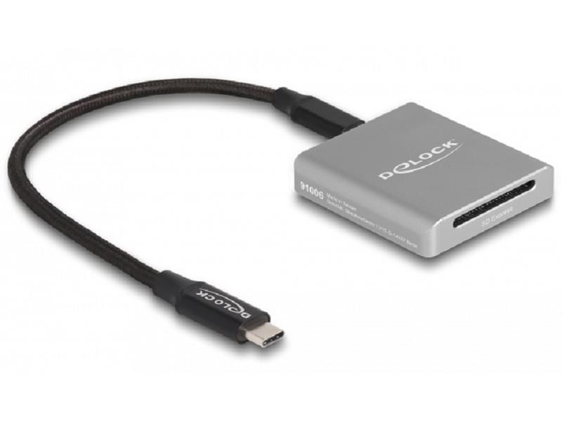 Delock Card Reader Extern USB-C für SD Express-Speicherkart Externer Kartenleser für SD-Express-Speicherkarten