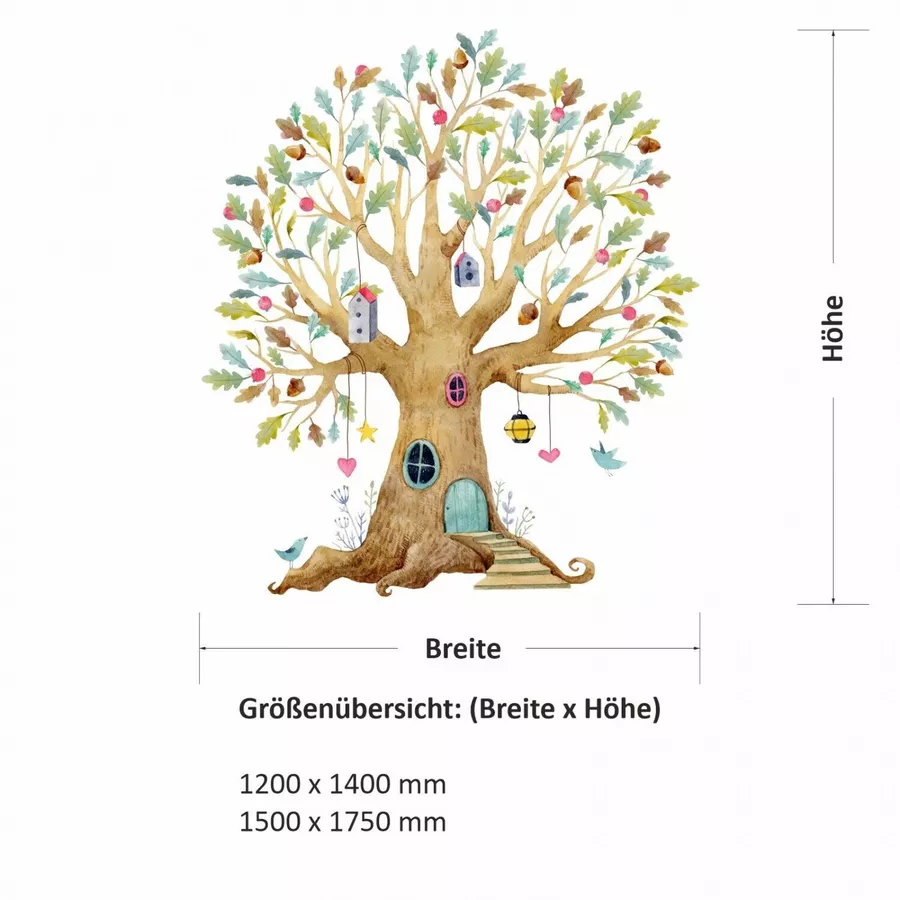 Nikima Wandtattoo 241 Wandtattoo bunter Baum Eiche bunt