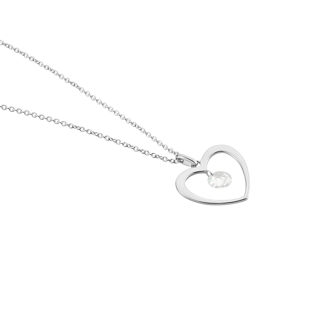 Collier Argent Blanc Armo Oxydes De Zirconium