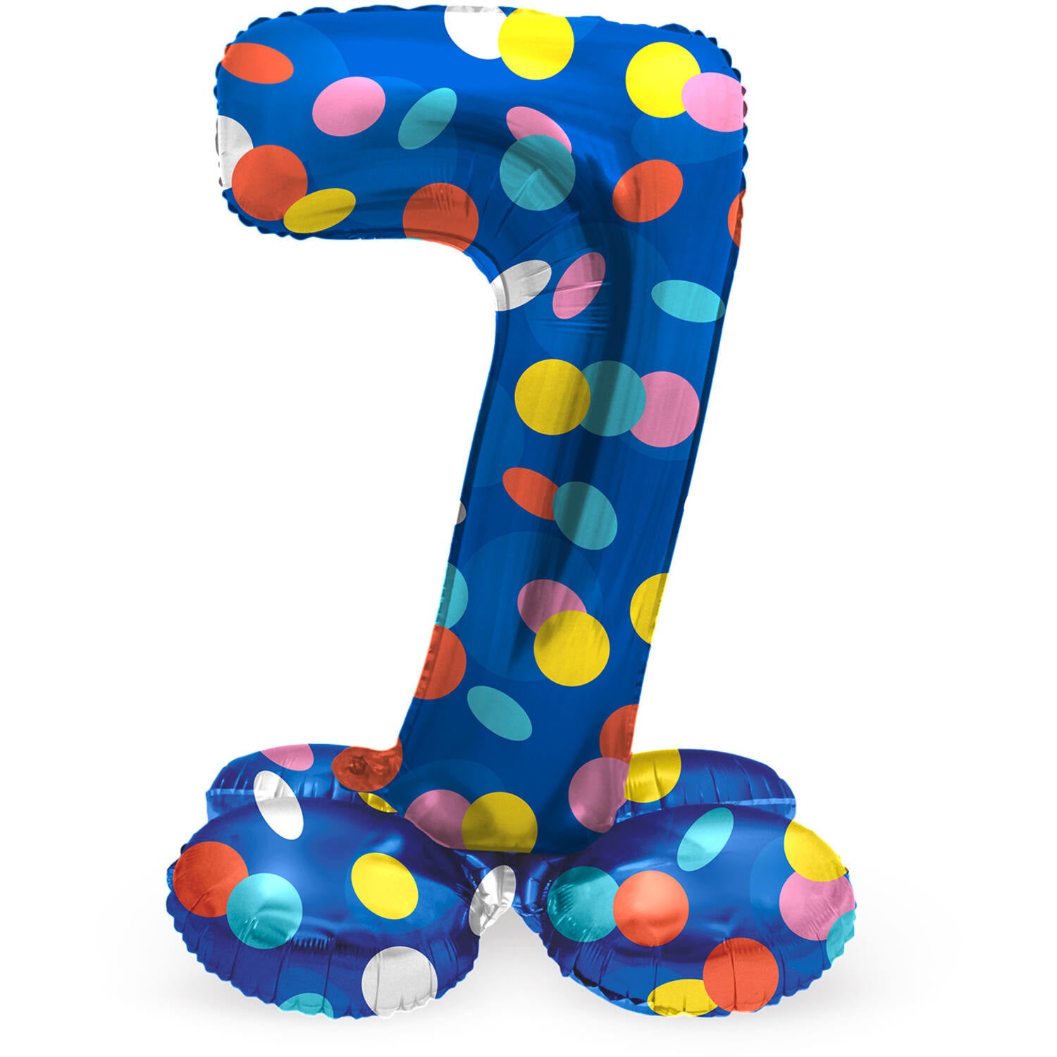 Helium Ballon 7 Jaar Stippen Met Standaard Leeg 41cm