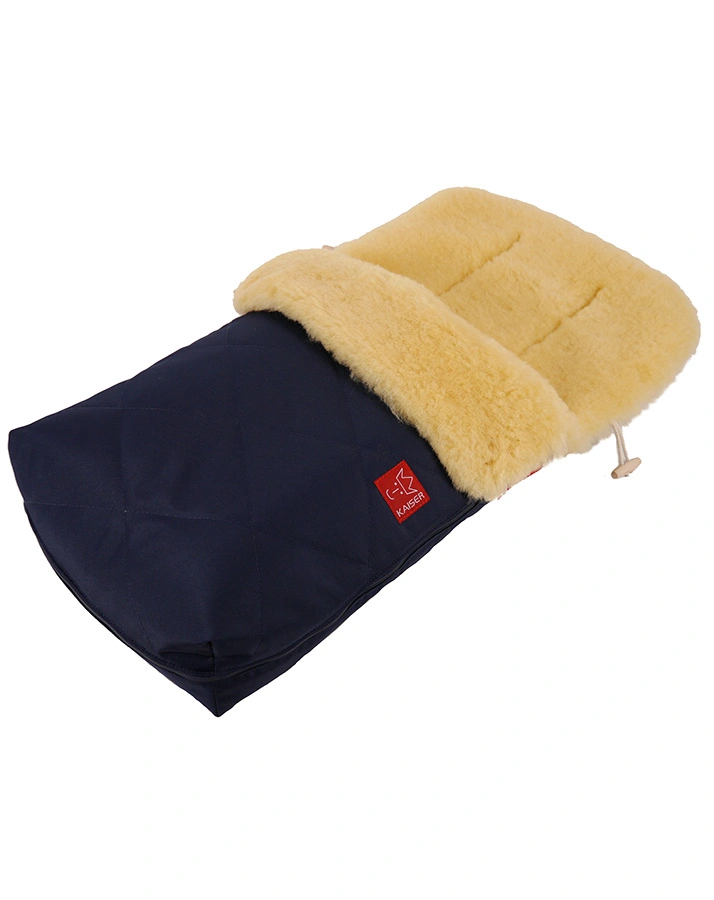 Buggy-Fußsack NATURA mit Lammfell in navy