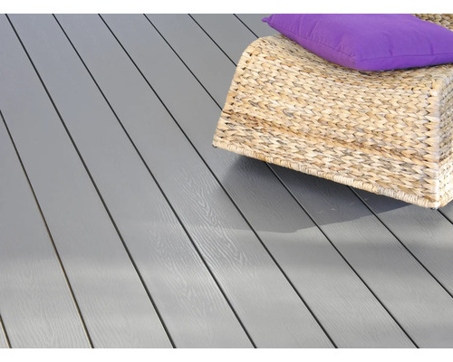 Konsta WPC terrasplank Masivo massief profiel gestructureerd 20x145 mm (verkocht per meter van 1,00 m tot max. 6,00 m) grijs