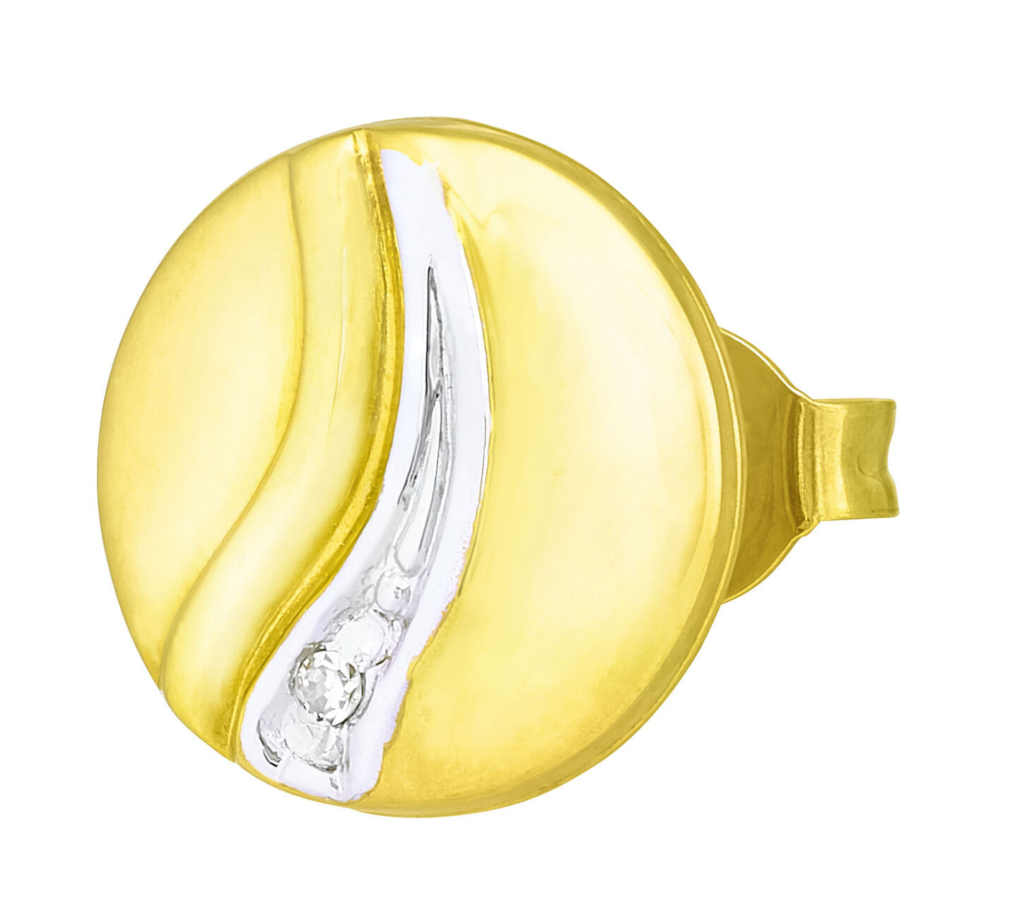 Schicke Ohrstecker in Bicolor mit 2 Diamanten